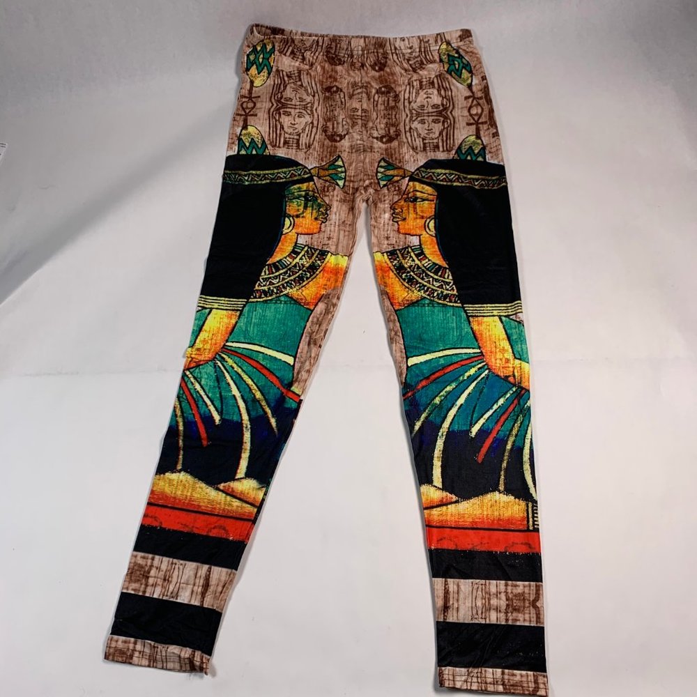 Women's Printed Egypt Elastic Leggings OS